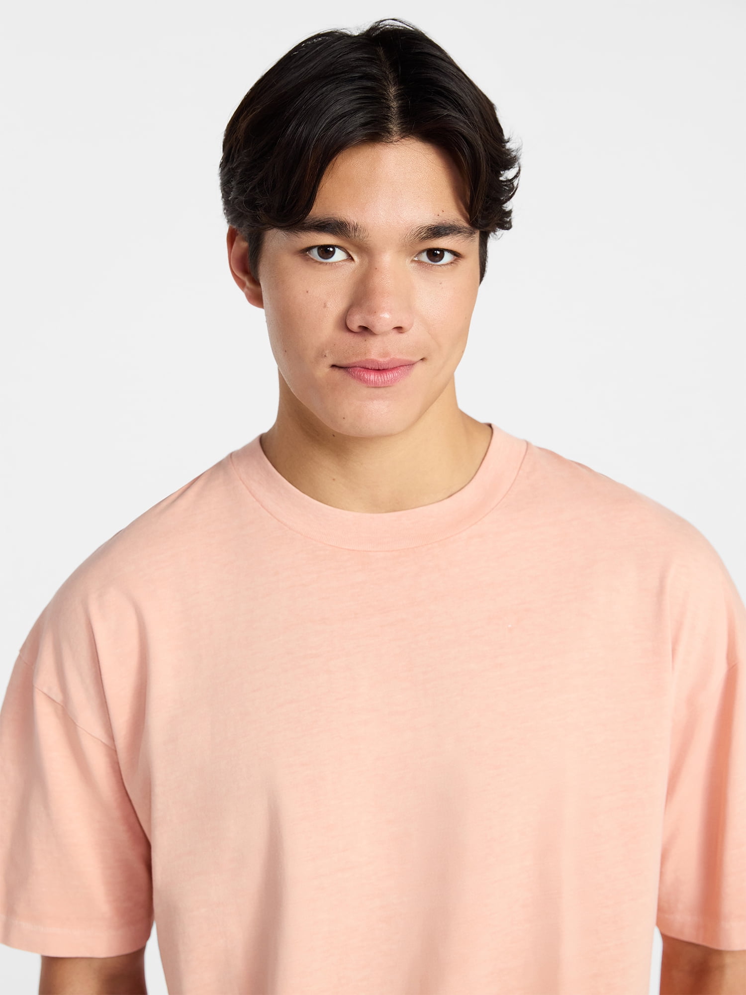 No Boundaries Men's Oversized Boxy Tee with Short Sleeves, XS-4XLT