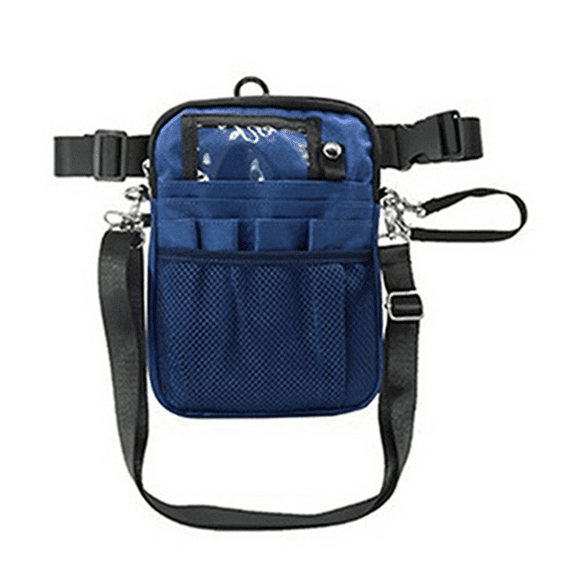 2X Nurse Fanny Pack Nursing Belt Organizer Nurse Scissors Care Kit Tool Case Storage Shoulder Chest Bag Blue