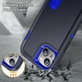 thumbnail image 5 of Stand Case for iPhone 15 Plus with Metal Kickstand Hard PC & TPU Back Shockproof [Military Grade Protection] Heavy Duty Rugged Hybird Protective Cover for iPhone 15 Plus, Blue+Navy, 5 of 8