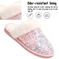 thumbnail image 3 of CHICVOMEY Women's House Slippers Fuzzy Sparkly Sequin Slippers Comfort Memory Foam House Slippers Bedroom Shoes for Indoor Outdoor, 3 of 9