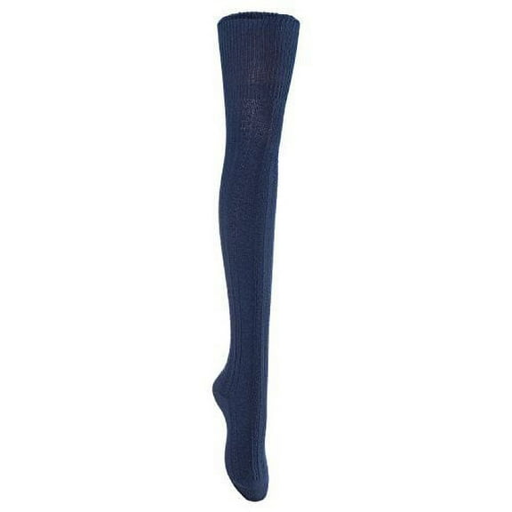 Lian LifeStyle Women's 1 Pair Fashion Thigh High Cotton Socks Over Knee High Leg Warmers LLS1025 Size 6-9(Navy)