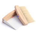 thumbnail image 2 of Mini Dustpan and Brush Set Wood Small Metal Dust Pan Natural Table Top Handy Brush for Sweeping, 2 of 5