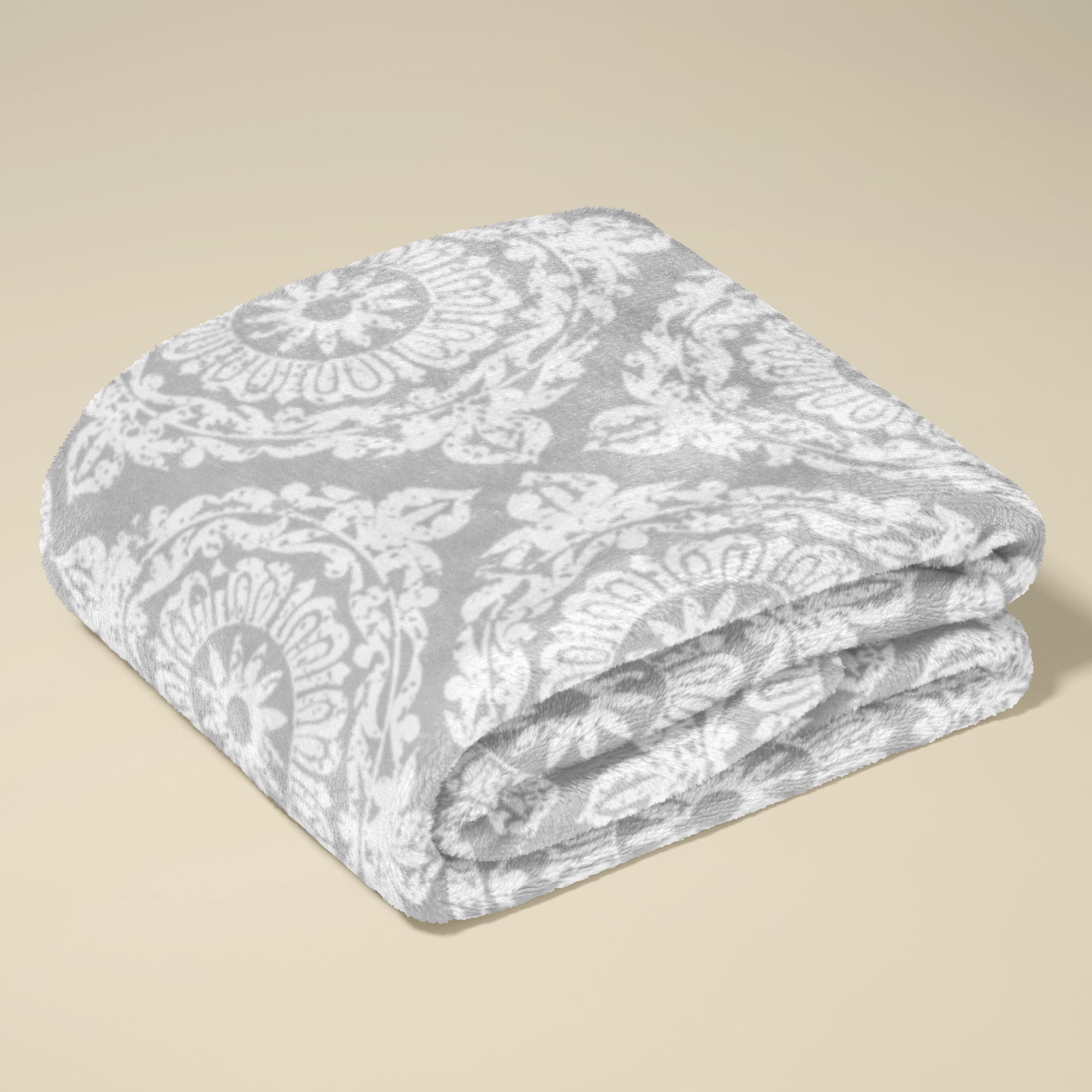 Mainstays 1.5 Yards 100% Polyester Heavenly Plush Damask, Gray, 60 Wide for Crafts