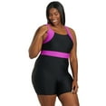 thumbnail image 5 of Sporti Sporti Plus Size Textured Chlorine Resistant One Piece, High Cut, Soft Cup (Women’s Plus), 5 of 10