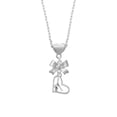 thumbnail image 2 of Delight Jewelry Gymnast in Heart Silver tone Bow Heart Necklace, 2 of 4