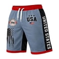 thumbnail image 2 of 4th of July Shorts for Men - 250th Anniversary Patriotic Print Shorts, Stars and Stripes Casual Summer Beach Holiday Shorts 3XL, 2 of 4