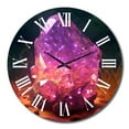 thumbnail image 4 of Designart "Purple Gold Vibrant Stones Regal Gem Tones" Stone Geode Oversized Wall Clock, 4 of 5