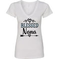 thumbnail image 3 of Inktastic Blessed Nana Grandma Women's V-Neck T-Shirt, 3 of 5