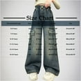 thumbnail image 2 of breaise Girls Cute Wide Leg Flared Jeans Kids Oversized Elastic Waist Denim Pants Y2K Boyfriend Skater Streetwear Pants with Pockets, 2 of 8