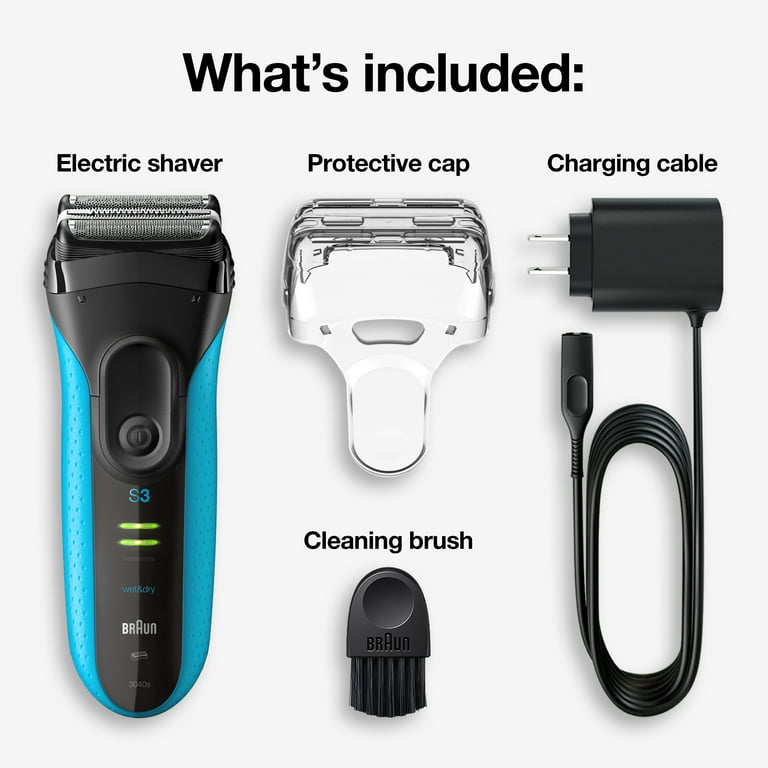 Braun Series 3 ProSkin 3040s Rechargeable Wet Dry Men's Electric Shaver  with Precision Trimmer 