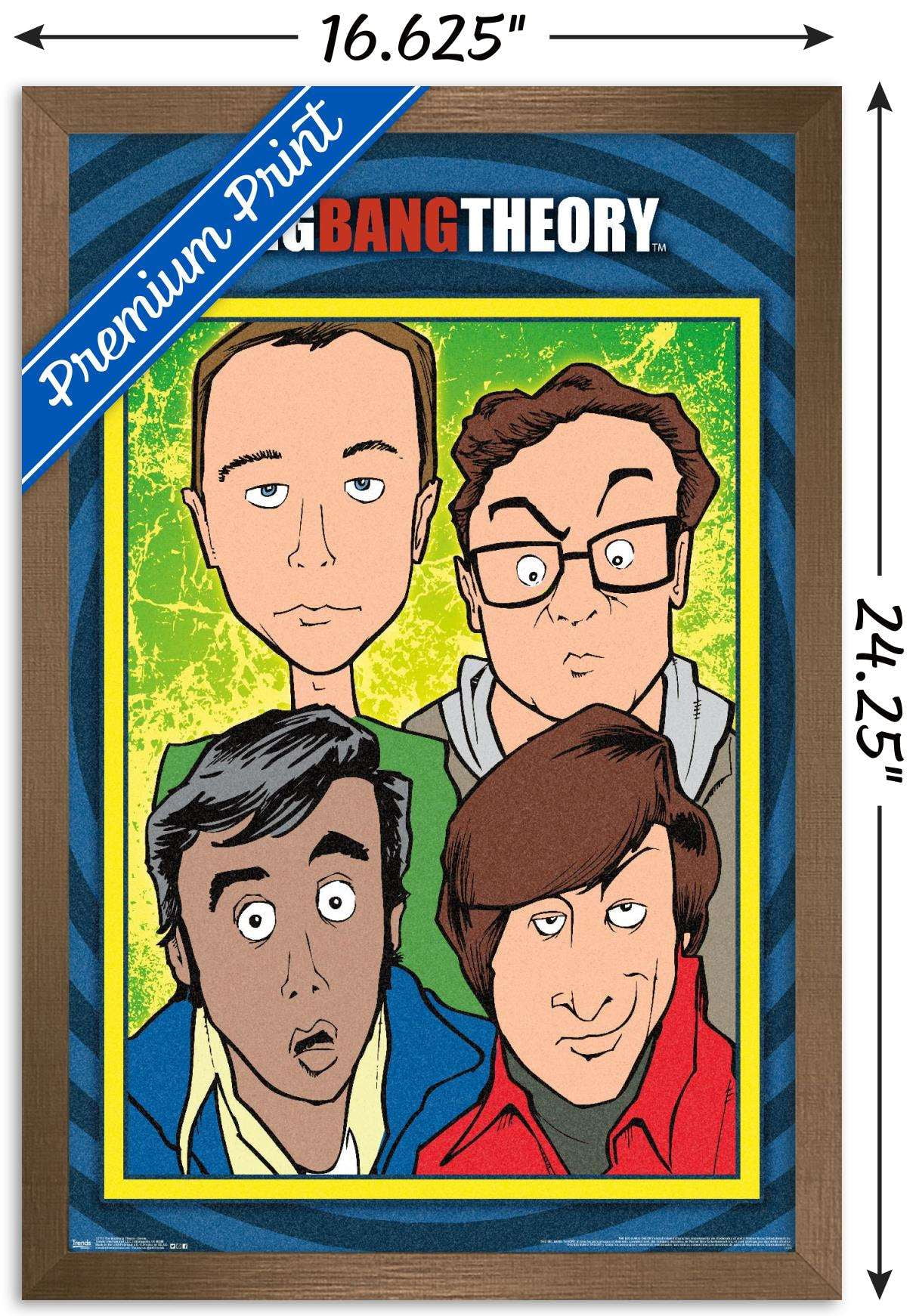 The Big Bang Theory - Geeks Wall Poster, 14.725" x 22.375", Framed