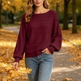 thumbnail image 4 of Tqcoqu Sweater for Women Long Sleeve Knit Tops,Casual Lightweight Pullover Ribbed Knit Sweater Fall Pullover Tops,Loose Fit Casual Sweaters, 4 of 9