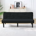 thumbnail image 4 of Jopath 66" Corduroy Loveseat Futon Sofa Bed,Sleeper Sofa Loveseat Convertible Couch for Small Spaces,Apartment, Bedroom,Black, 4 of 7