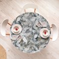 thumbnail image 4 of Ambesonne Tropical Fitted Round Tablecloth, Abstract Flowers Grunge, 45"- 56" Diameter, Slate Brown and Pale Grey, 4 of 5