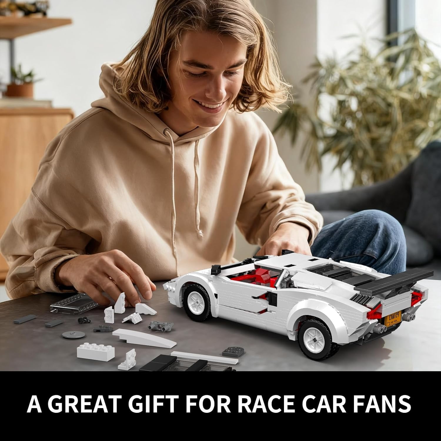 Classic Super Sports Car Building Blocks Kit, MOC Racing Car Model Replica Building Set, Collectible Set to Build, 1349 Pieces