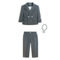 thumbnail image 2 of Hiijoy Infant Boys Formal Suit Blazer Trousers Birthday Party Tuxedo Outfits, Sizes 12-18M, 2 of 5