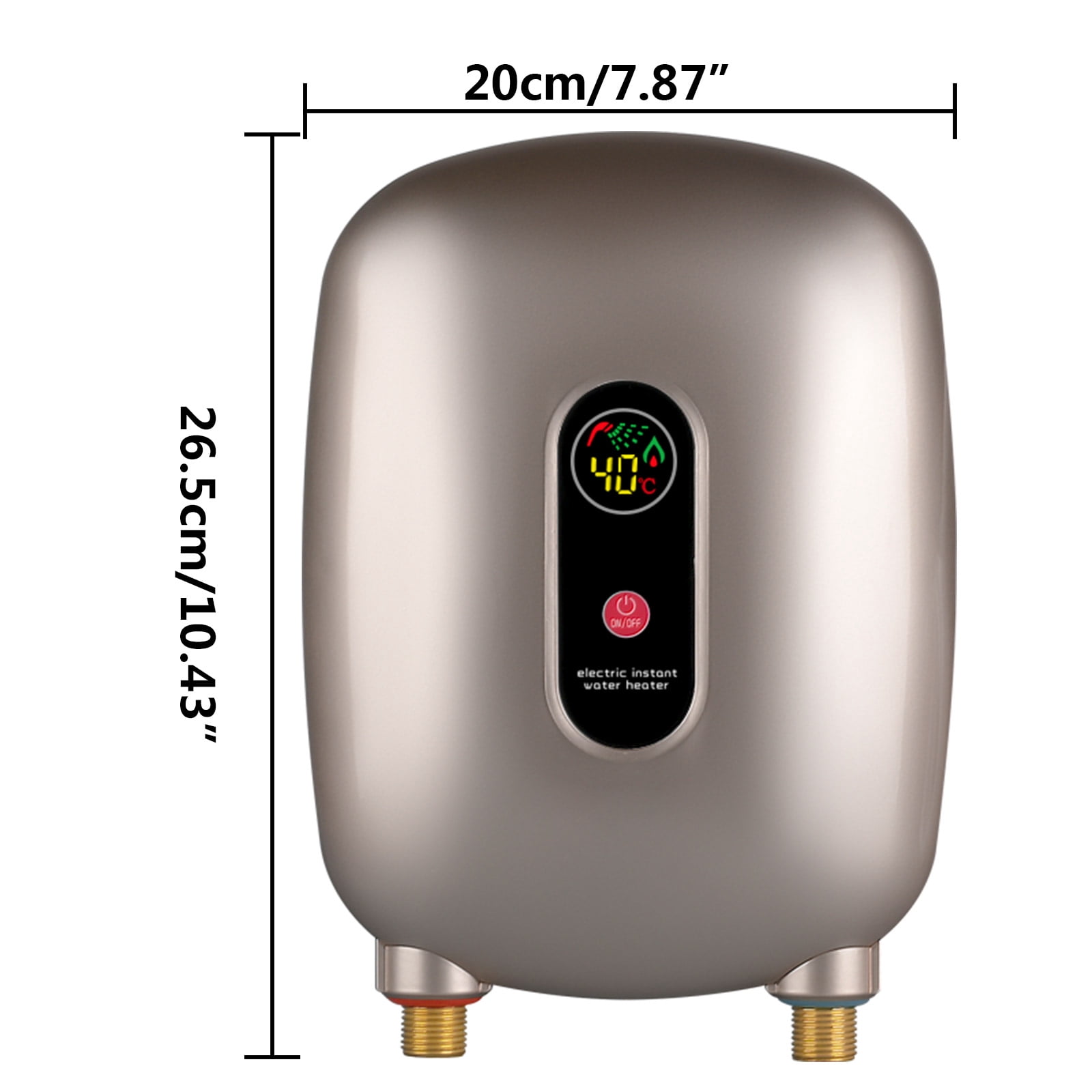 Electric Instant Hot Water Heater, Electric Tank Water Heater Warmer Tank Bathroom Shower, Waterproof Quick Heating Shower for Bathroom Kitchen