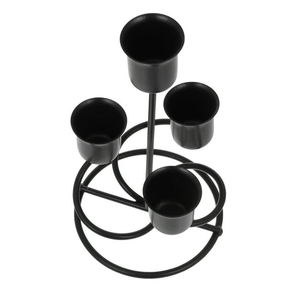 unbranded Tealight Iron Candle Holder European Candle Holder 8X8X15.5CM Black