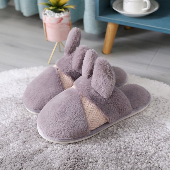 ZECATL Women Memory Foam House Slippers Cozy Cute Bunny Animal Home Slipper Indoor Outdoor Birthday for Girls Ladies
