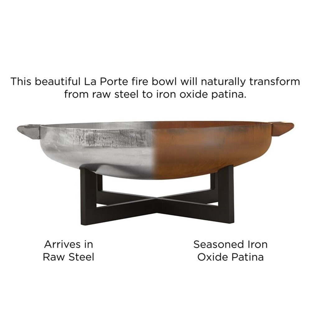 Real Flame La Porte 37" Round Wood Burning Steel Fire Pit in Rust Brown