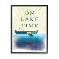 Stupell Industries On Lake Time Relaxing Sun Rays Graphic Art Black Framed Art Print Wall Art, Design by JJ Design House LLC