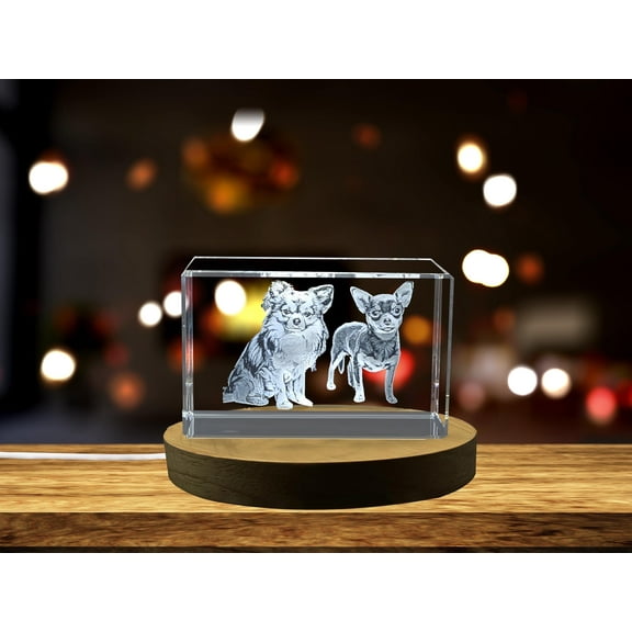 Unique Engraved Crystal Chihuahua Gift
