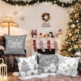 thumbnail image 2 of White and Grey 20x20 Christmas Pillow Covers Set of 4, Decorative 20 Inch Gray Winter Snowflake Throw Pillow Case Xmas Cushion Cover for Indoor House Sofa Grey, 2 of 2