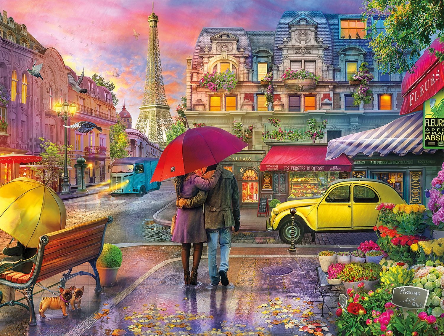 Buffalo Games Cities in Color Le puzzle Raining in Paris en 750 pièces