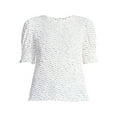 thumbnail image 5 of Time and Tru Women's Smocked Top with Short Puff Sleeves, Sizes XS-XXXL, 5 of 5