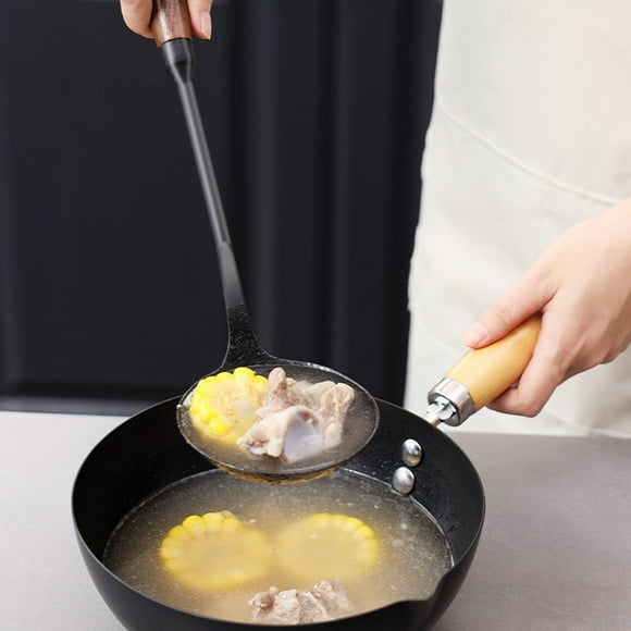 Yhmxh Kitchen Gadgets Kitchen Accessories Kitchen Items Kitchen Gifts Kitchen Essentials Tron Spatula Household Wooden Handle Spatula Non-stick Cookware Soup Ladle Frying Spatula kitchen utensil