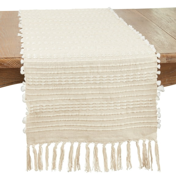 Saro Lifestyle Woven Wonder Stripe Table Runner