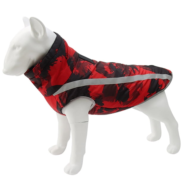 Abrigo reflectante impermeable y resistente al viento para perros, chaqueta de poliéster cálida para otoño e invierno, chaleco de invierno para perros medianos y grandes, grafiti rojo
