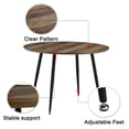 thumbnail image 5 of Circular Dining Table, 44.8" Kitchen Dinner Table with Imitation Wood Grain Tabletop, Black Legs, MDF Round Table for Restaurants, Living Rooms, Conference Rooms, Natural, 5 of 9