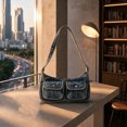 thumbnail image 5 of WWG Washed Denim Shoulder Bag, Casual Crossbody Purse with Adjustable Strap, Two Front Snap Pockets, Large Zippered Main Compartment, Lightweight Soft Fabric, for Daily Commute Shopping Travel, 5 of 6