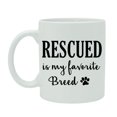 thumbnail image 1 of Rescued Is My Favorite Breed -11 oz White Ceramic Coffee Tea Mug With Free Gift Box, 1 of 1