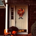 thumbnail image 3 of Corona de Halloween, decoración de Halloween, sombrero de bruja y corona de piernas, corona de iluminación de pared de puerta de entrada, 3 of 4