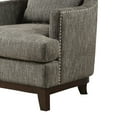 thumbnail image 3 of Benjara Fabric Upholstered Accent Chair with Wingback and Curved Side Panels, Gray, 3 of 3