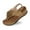 A Brown, variant on Women's Sandals Dressy Summer Rhinestone Flower Design Flat Casual Simple Flat Shoes Indoor Outdoor Shoes Black 36