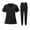 Black #6, variant on Scrub Set for Women Short Sleeve V Neck Medical Scrub Tops & Jogger Taper Pants Solid Healthcare Breathable 2 Pieces Outfit, XL