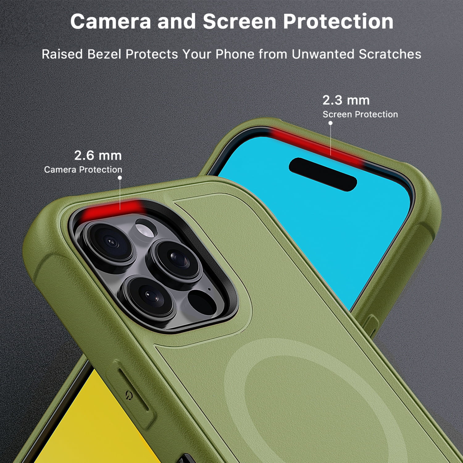 MyBat Pro Maverick Series Case with Holster and Tempered Glass for Apple iPhone 16 Pro - Army Green