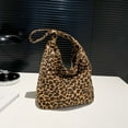 thumbnail image 3 of Bolso Hombro Retro Leopardo para Mujer Bolso Lona Con Múltiples Bolsillos para Las Axilas (marrón), 3 of 9