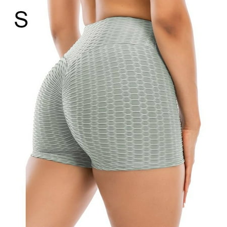 Shorts High Waist Hip Lifting Short Pants Honeycomb Yoga shorts high high  waist shorts Shorts, Grey, S 