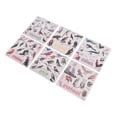 thumbnail image 3 of Juego de 6 posavasos de acrílico compactos rectangulares con diseño de pájaros, elegantes, exquisitos y decorativos con múltiples patrones, 3 of 14