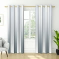 thumbnail image 6 of Nanqianyi Blue and Grey Stripe Ombre Blackout Curtains 42 X 96 Inch Length, Gradient Room Darkening Thermal Insulated Grommet Drapes for Bedroom, 2 Panels, 6 of 7