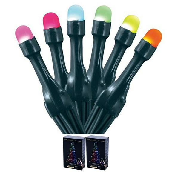 Home Heritage Luminations Christmas Holiday Party Lights, Twinkly App Control, 16.3' Wrapped Dome, 50 RGB LEDs (2 Pack)