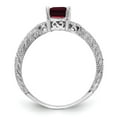 thumbnail image 2 of Primal Gold 14 Karat White Gold 7x5mm Emerald Cut Garnet and A Diamond Ring, 2 of 5