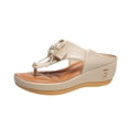 thumbnail image 2 of Wide Sandals for Women,Womens Wedge Sandals,Summer Slippers for Women,Women's Sandals,Walking Sandals Women,Women Summer Casual Low Wedges Sandals Beach Sandals,White,8.5, 2 of 4