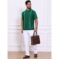thumbnail image 5 of DARING DIVA Men's Striped Knit Chest Pocket Short Sleeve Vintage Golf Shirts S Green, 5 of 7