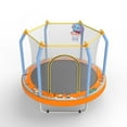 thumbnail image 3 of Leumius 55inch Trampoline for Kids, Outdoor Mini Trampoline with Enclosure and Basketball Hoop, Orange, 3 of 7