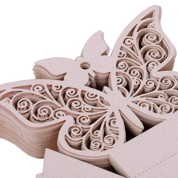 100PCS Favor de la Boda Cajas de Chocolate de azúcar Mariposa Hueca Caja de Dulces Cajas de Regalo de Galletas para Bodas Suministros de Fiesta de cumplea?os Nupcial(Rosado) Ecomeon no